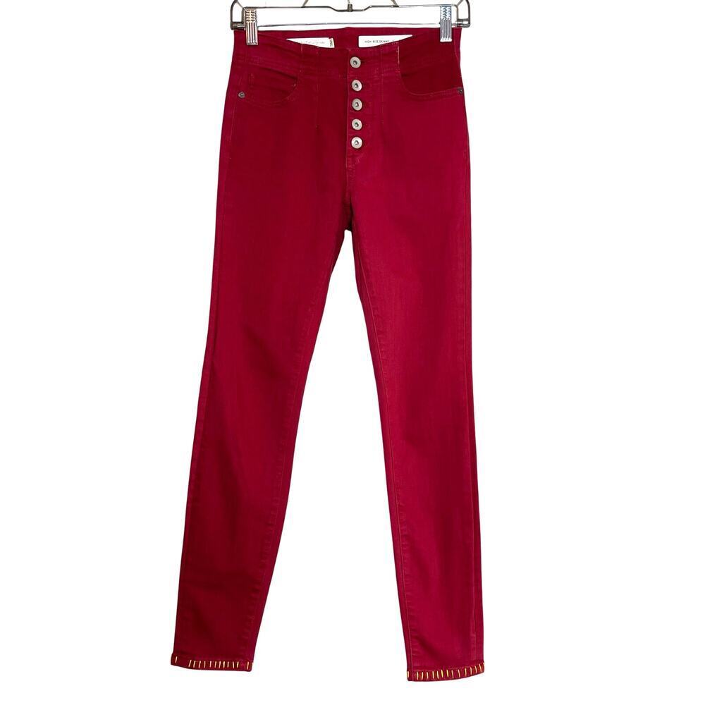 Pilcro & The Letter Press High Rise Skinny Button Fly Women's SZ 25